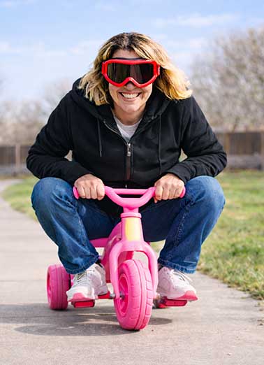 Getting Older Pink Bike Funny  Card  Send someone a personalized greeting card just in time for their birthday! | Aging is mandatory maturing is optional funny toy bike kids scooter  Aging is Mandatory 
